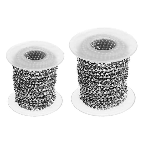 2x 10 Yards Rustfri Stål Perlekæde til DIY Smykkefremstilling