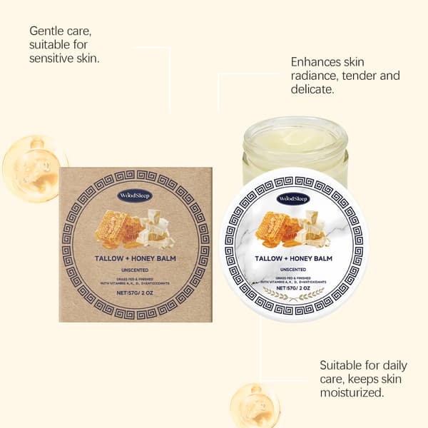 NY 57g/boks Grass-Fed Beef Tallow Honey Balm