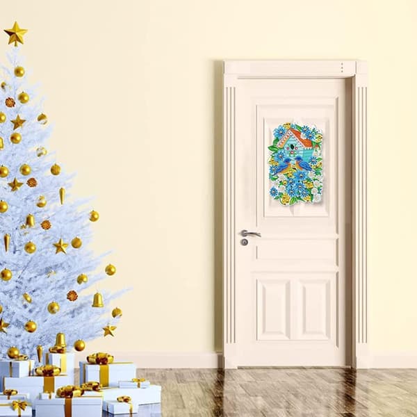 Julkrans DIY Diamantmålad krans med lys