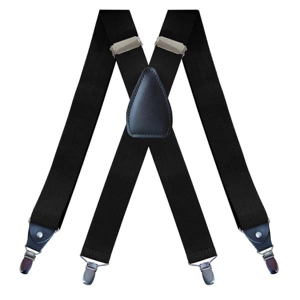 Selar for menn Elastiske stropper Solide kraftige 4 klips Justerbar Unisex Svart