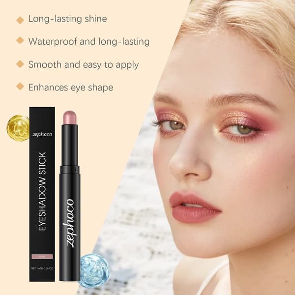 1,6 g/ask Rose Shimmering Eyeshadow Stick - Silkeslen, pärlemorskimrande och iögonfallande ögonmakeup.
