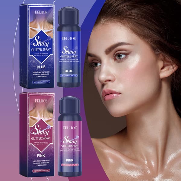100ml/boks Strålende Glitterspray - Festlig Highlighter for Kragebein, Kropp og Hud, Lysnende og Glitrende Sminke