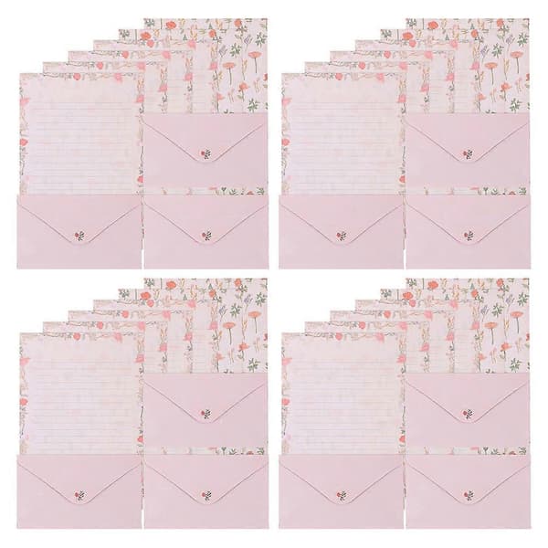 4 Set Dekorativa Brevpapper Kuvert Set Hälsningsbrev Papper Kit Brevpapper Kit A5 Brevpapper Set