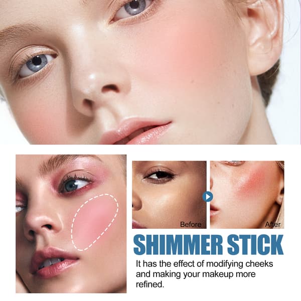 NY 7g/ask Multi-Function Blush Stick - 3D highlighting, naturlig, vattentät, lättviktig, lat makeup contour cream