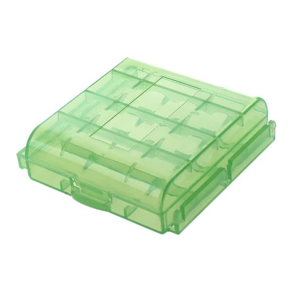 Pakke med 4 stk. AA / AAA Batterioppbevaring Hard Case Box - Grønn