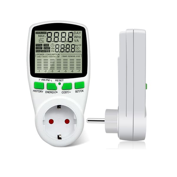 Wattmeter - Ta kontroll over energikostnadene - Digital visning av elektrisk effekt