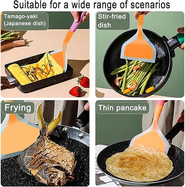 Spatel för bakning, matlagning, vändning, omrörning och matlagning (orange)