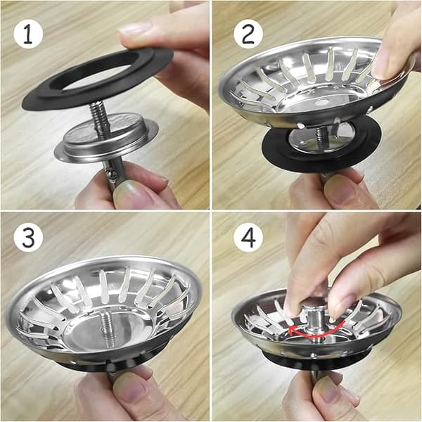 Diskho sil, kök rostfritt stål förtjockning sil avloppsplugg, dimensionerad för diskhoar 79-82mm (diameter: 80mm)