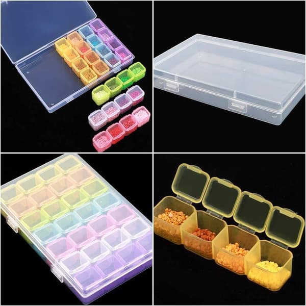 6 Pak 28 Rum Diamond Maleri Æske Organizer 5D Diamond Maleri Tilbehør Diamond Organizer