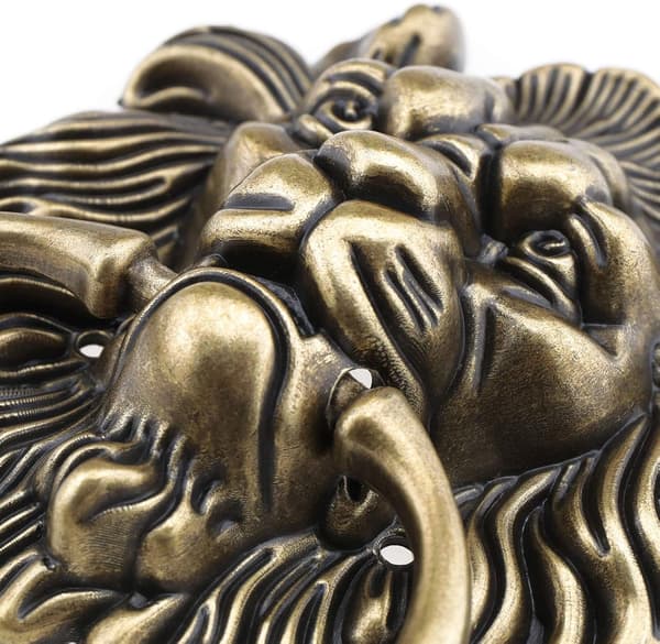 15.8cm Antikk Bronse Design Tigerhode Dørhammer Erstatning for Inngangsdør