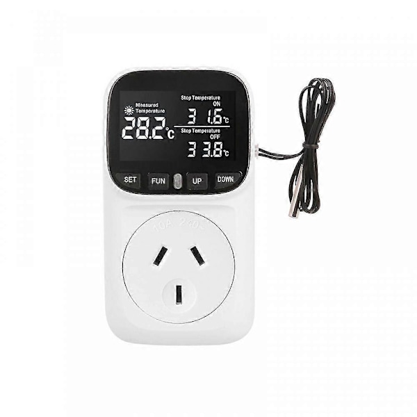 Digital Temperaturkontroller Termostat Timer Med Sensor 240V 10A 2400W