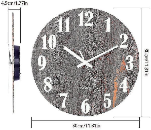 Luminous Väggklocka, Modern Dekorativ Tyst Väggklocka, Stor Urtavla Med 30cm