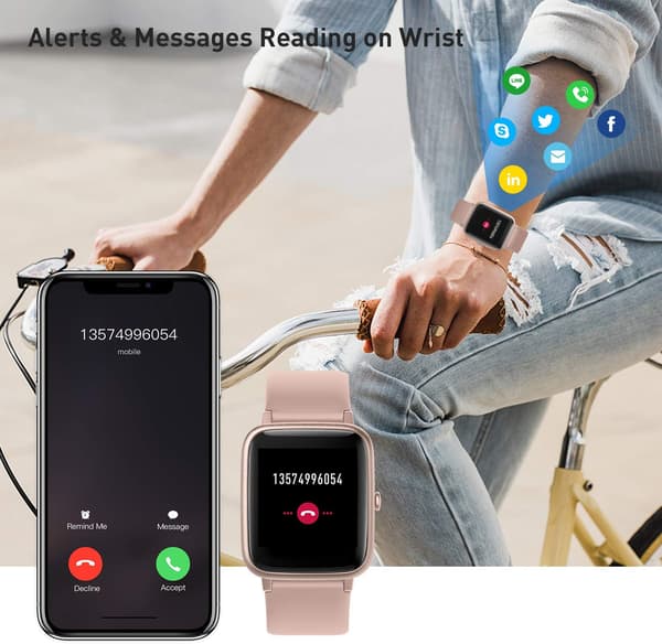 Smartklokke fitnessarmbånd musikkstyring søvnovervåking