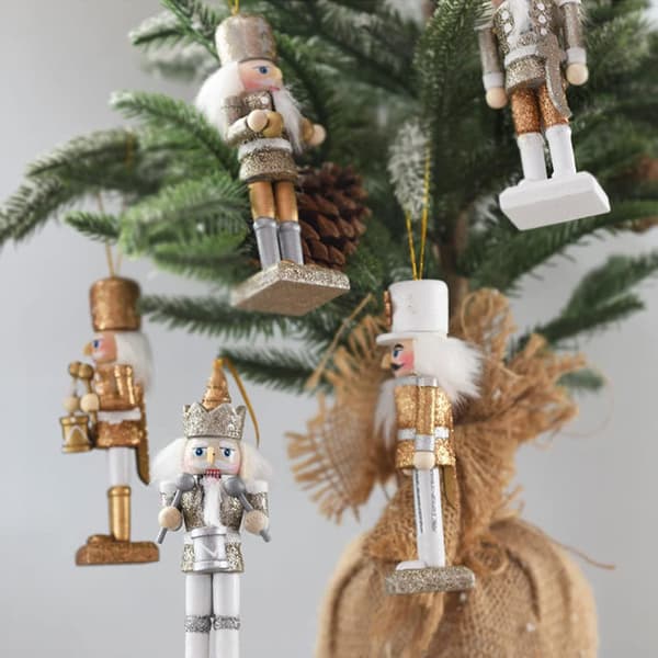 5 stk. Nøtteknekker julepynt, 12 cm Nøtteknekker soldat