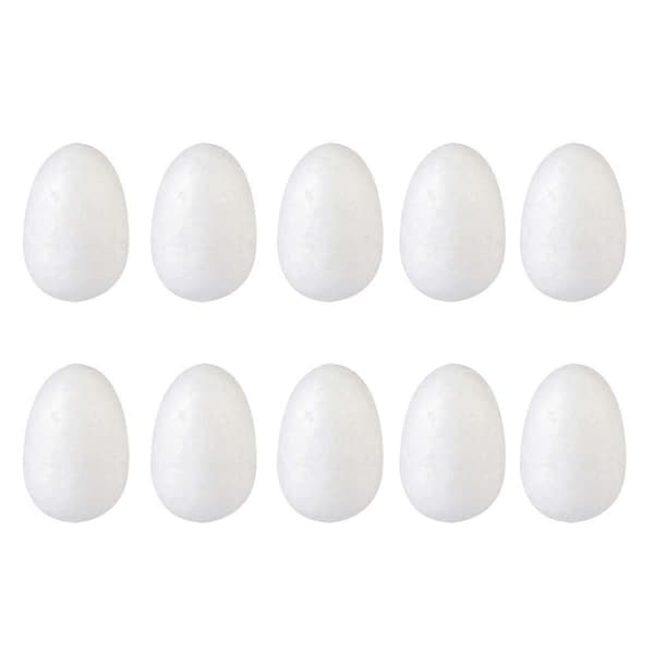 50 stk. malings-egg DIY påskepynt solide egg for barnefestivalhåndverk (hvit, 3 cm)