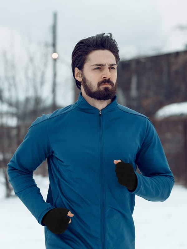 Unisex Vinter Halvfinger Stickade Handskar Stretchiga Halkfria Varma Stickade Fingerlösa Handskar