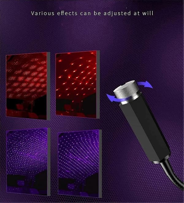 (NY) 2 stk Mini Led Projeksjonslampe Stjernenatt Usb, Bærbar Stjerneprojeksjonslys Egnet For Bil, Hjemmefest
