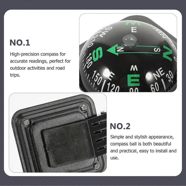 Bilkompass Bærbar Utendørs Kompasskule Bil Dashbord Ornament Bilkompasskule