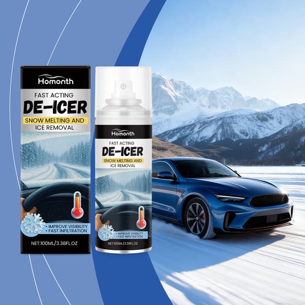100 ml/boks snøsmelte- og avisingsmiddel for vinterbiler: Klart syn for frontruter og bakspeil, avisning av flere overflater