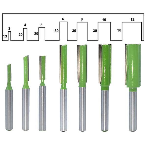 Lige Router Bit, 7 stk. Wolframcarbid Router Bits 6 mm Skaft Router Bits Multifunktionel Router Bit Træbearbejdningsværktøj til Træbearbejdning