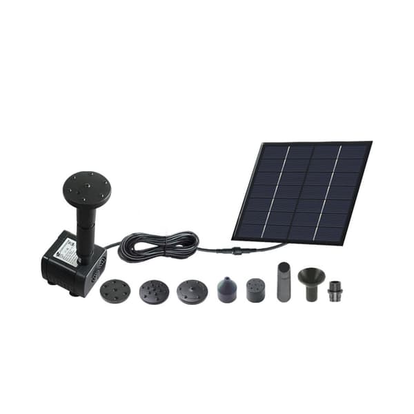 Soldriven dränkbar vattenpump för damm, pool, fontänkit - 1,4W panel