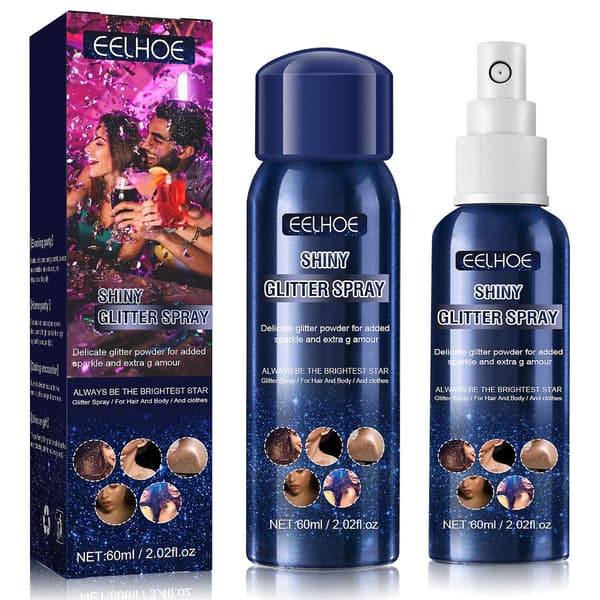 (Ny) XDY- Glitrende Glitterspray Langvarig Sølvglitter Hårglitter Glitrende Spray For Kropp