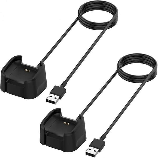 2-pak oplader kompatibel med Fitbit Versa 2, udskiftningsopladerkabeldock med 1 meter USB-ledning til Fitbit Versa 2 Smartwatch