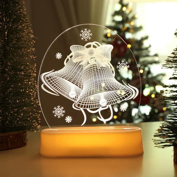 Julbelysning Klockor Juldekoration 3D Lampa Varmvit