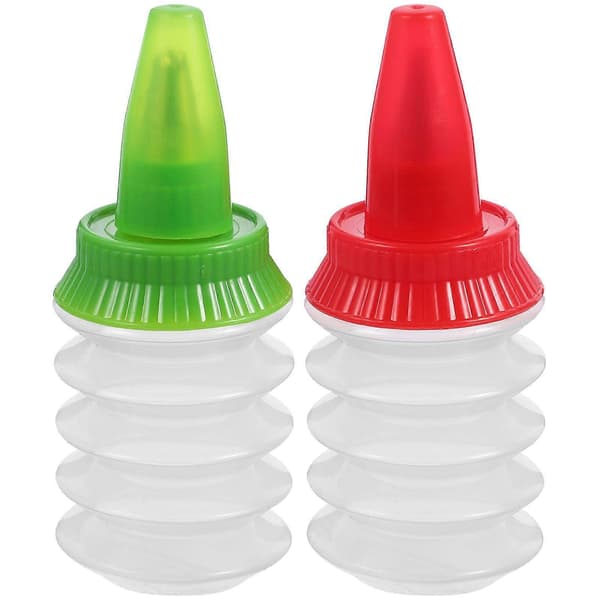 2 st kakglasyrflaskor återanvändbara plastpipflaskor glasyrkräm klämma tårtdekorationsmaterial