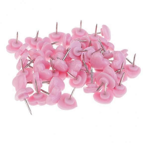 4x50 stycken hjärtformade häftstift ritstift kontorsnål rosa
