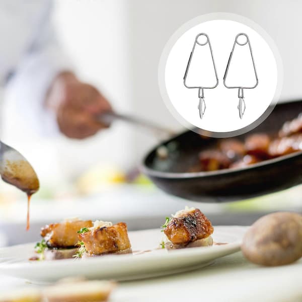 2 stk. snegletang i rustfritt stål, escargot-tang, matserveringsklemme, bestikk