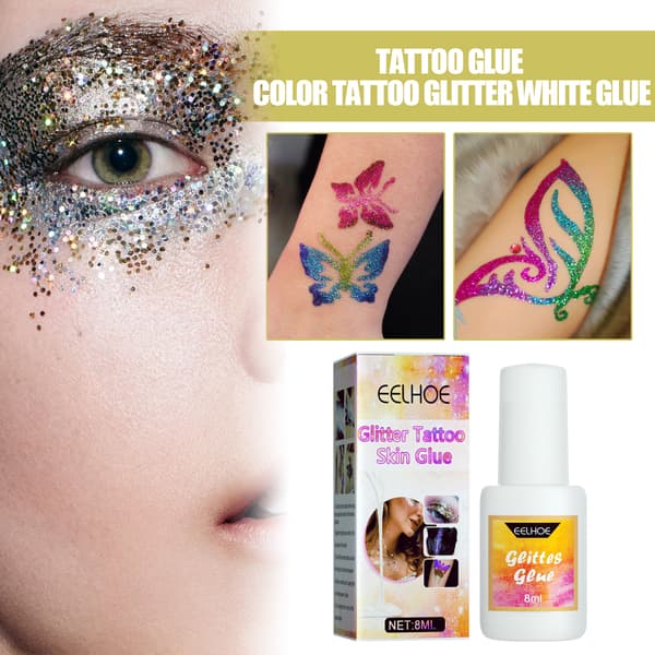 8 ml/ask Glitter Tatuering Hudgel för Ansikte, Kropp, Ögonmakeup och Mer