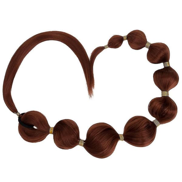 34\" lang boble-hestehale-extensions flettede hårstykker brown