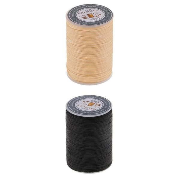 2 ruller 0,8 mm flad vokset polyestergarn til håndværk