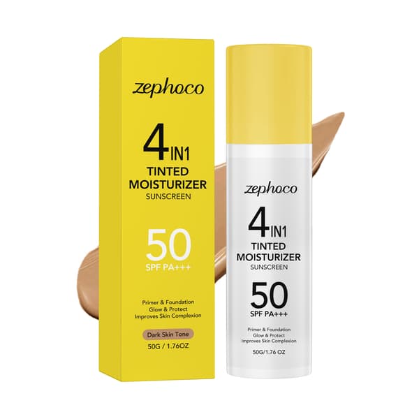 50g/ask Skyddande tonad kräm för mörk hudton, återfuktande, lätt makeupbas, tonad ansiktskräm