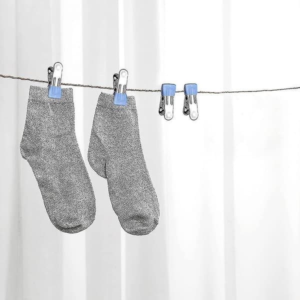 Rustfrie Stål Tøjpinde, Anti-slip & Rustfri, Tøjpinde Blå, Grå 20stk