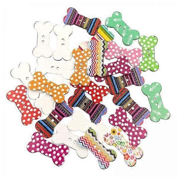 3 x 100 stk. treknapper ornament hundebenform 2 hull