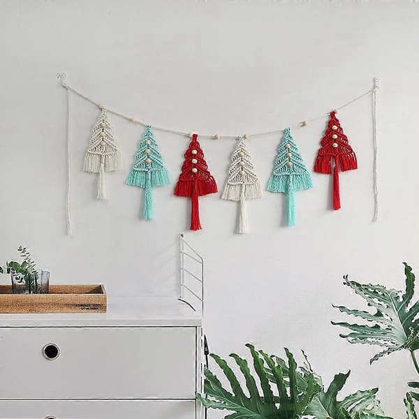 Håndvævede juledekorationsbaggrundsgardiner B  85*30CM