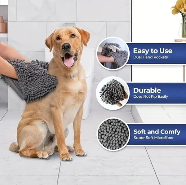 Store absorberende håndklæder til katte, badehåndklæder til hunde, tæpper og små hunde.