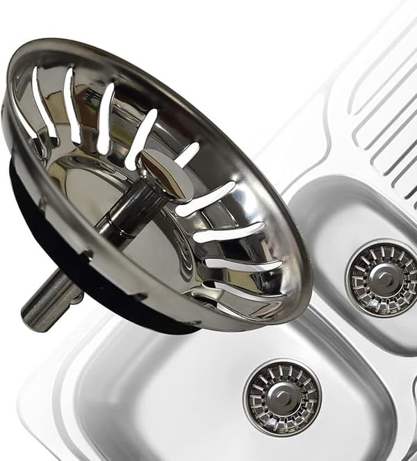Diskho sil, kök rostfritt stål förtjockning sil avloppsplugg, dimensionerad för diskhoar 79-82mm (diameter: 80mm)