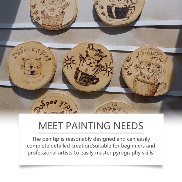 3 ml/boks Trebrennermakerpenn - Treunderlag og lær DIY design brennende pyrografipenn