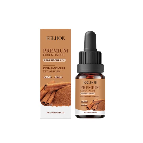 10 ml/låda kanel eterisk olja för aromaterapi, för utvärtes bruk, ger bekväm och återfuktande vård för kroppshuden.