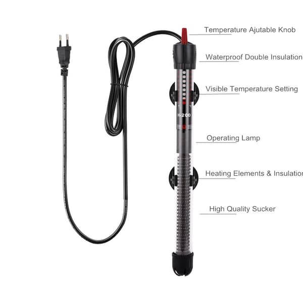 Varmeelement for akvarium, automatisk konstant temperatur, presis temperaturkontroll HT200W
