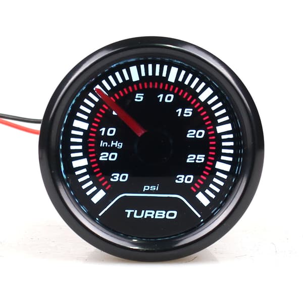Universal Bil Turbo Boost Tryckmätare 0-35 Psi Mätare Rökfärgade Urtavlor 2\" 52mm Blå LED