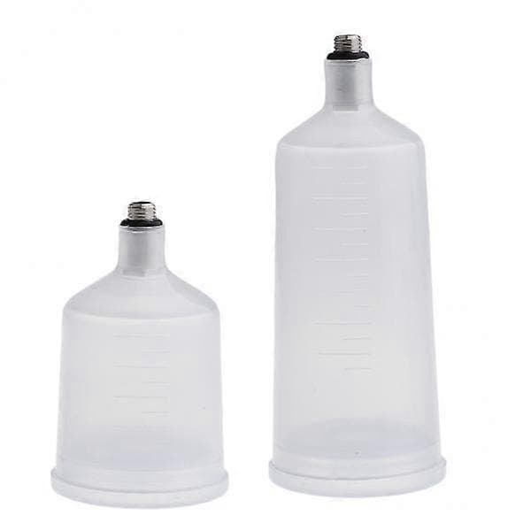 2X 2 Størrelse Plastik Sprøjtepistol Airbrush Kop Pot Fastmover Gevindforbindelse