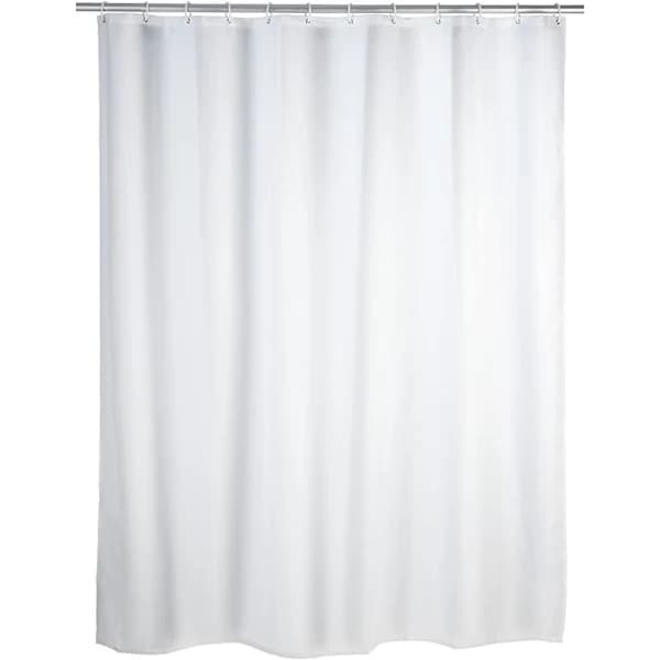 180x180 cm badeforhæng, hvidt badeforhæng, vaskbart tekstil.