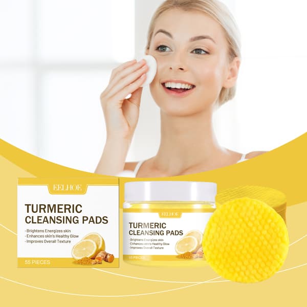 55 stk/æske Ingefær Citron Makeupfjernerpuder - Renser blidt og fjerner ansigtsmakeup, og efterlader huden blød og smidig.