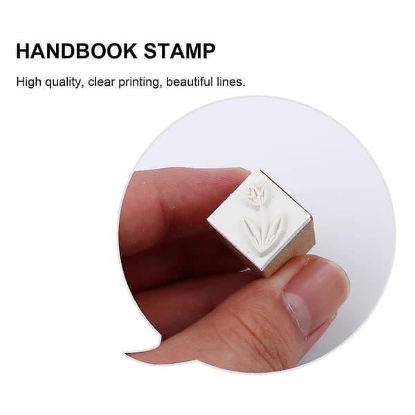 12 stk. Træ Scrapbog Segl DIY Håndkonto Håndbog Stempel (Tilfældigt Mønster)