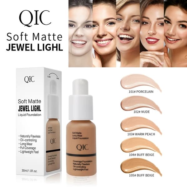 QIC Flydende Foundation – Fuld dækning, langvarig, vandfast og pore-udviskende. #02