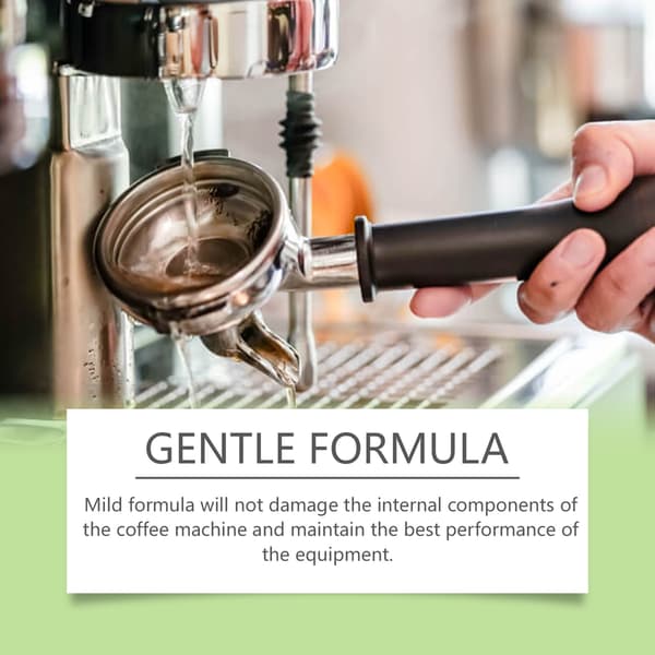 100 ml/låda Kaffemaskinsrengöring tar bort kaffeavlagringar, kaffeoljefläckar och annan smuts; rengör och underhåller utrustning.